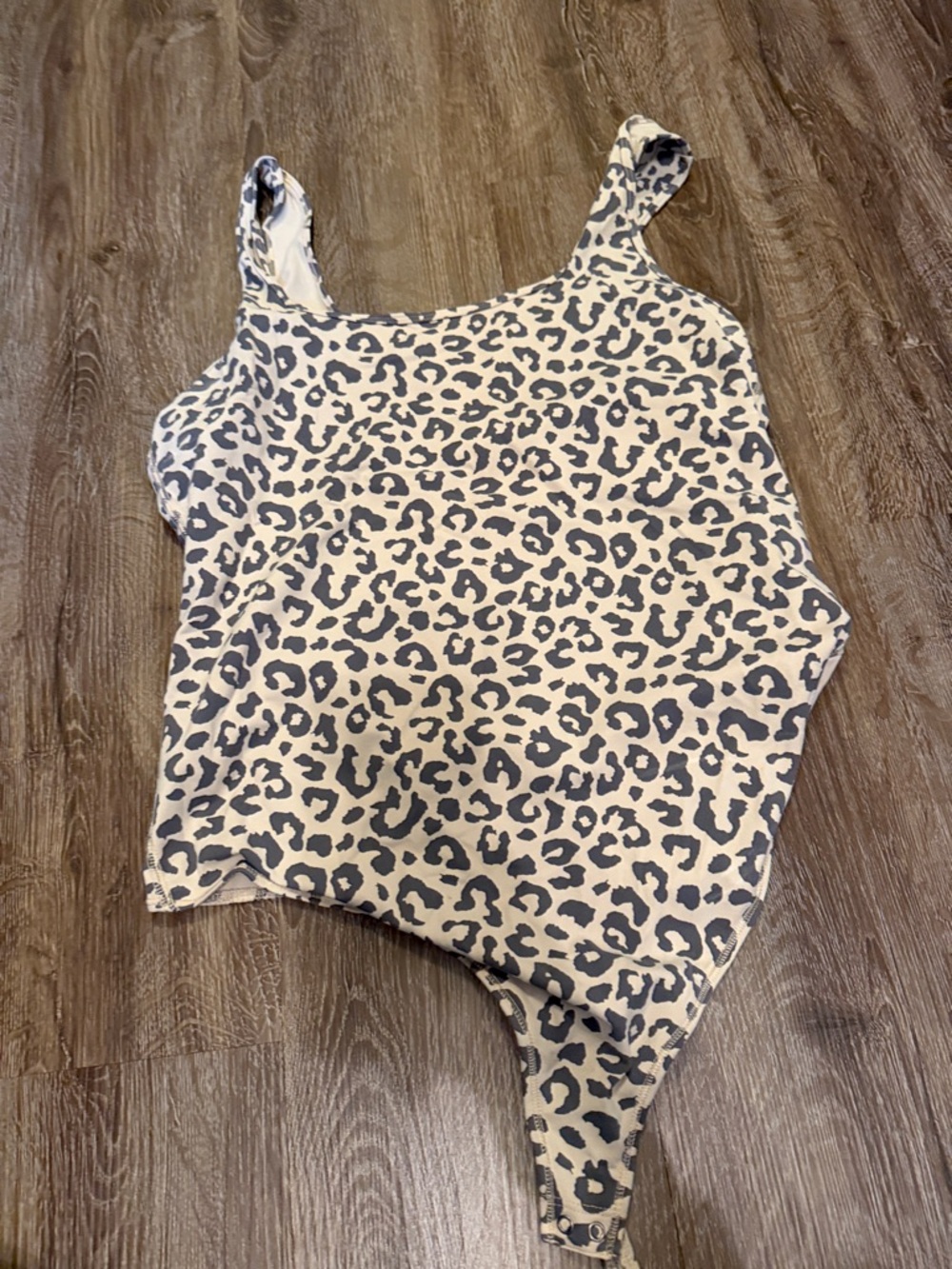 Abercrombie & Fitch Cream and Black Leopard-Print Bodysuit